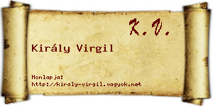 Király Virgil névjegykártya